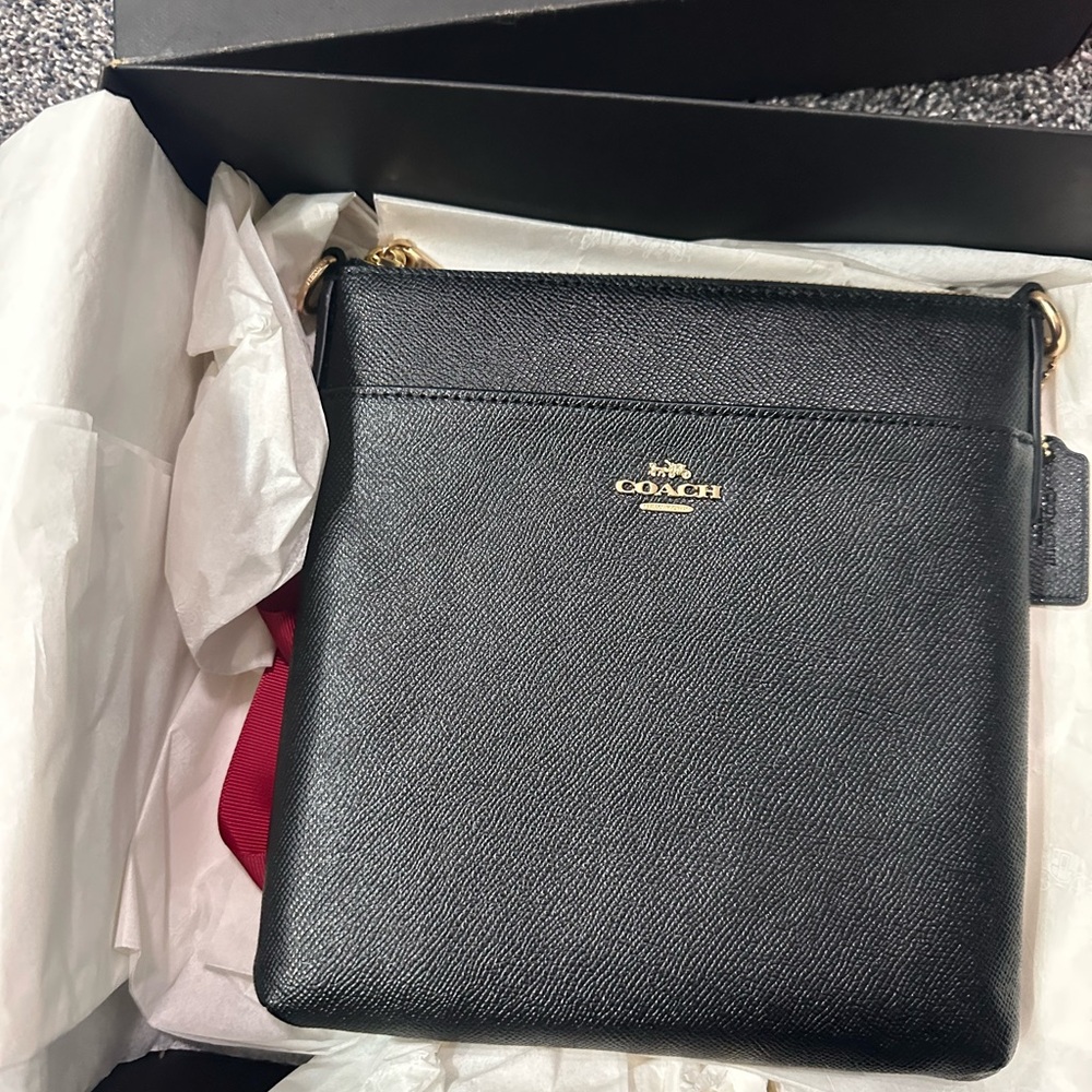 Coach Black Leather Messenger Bag